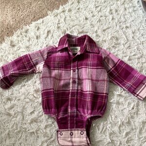 Plaid Long Sleeve Baby Bodysuit
